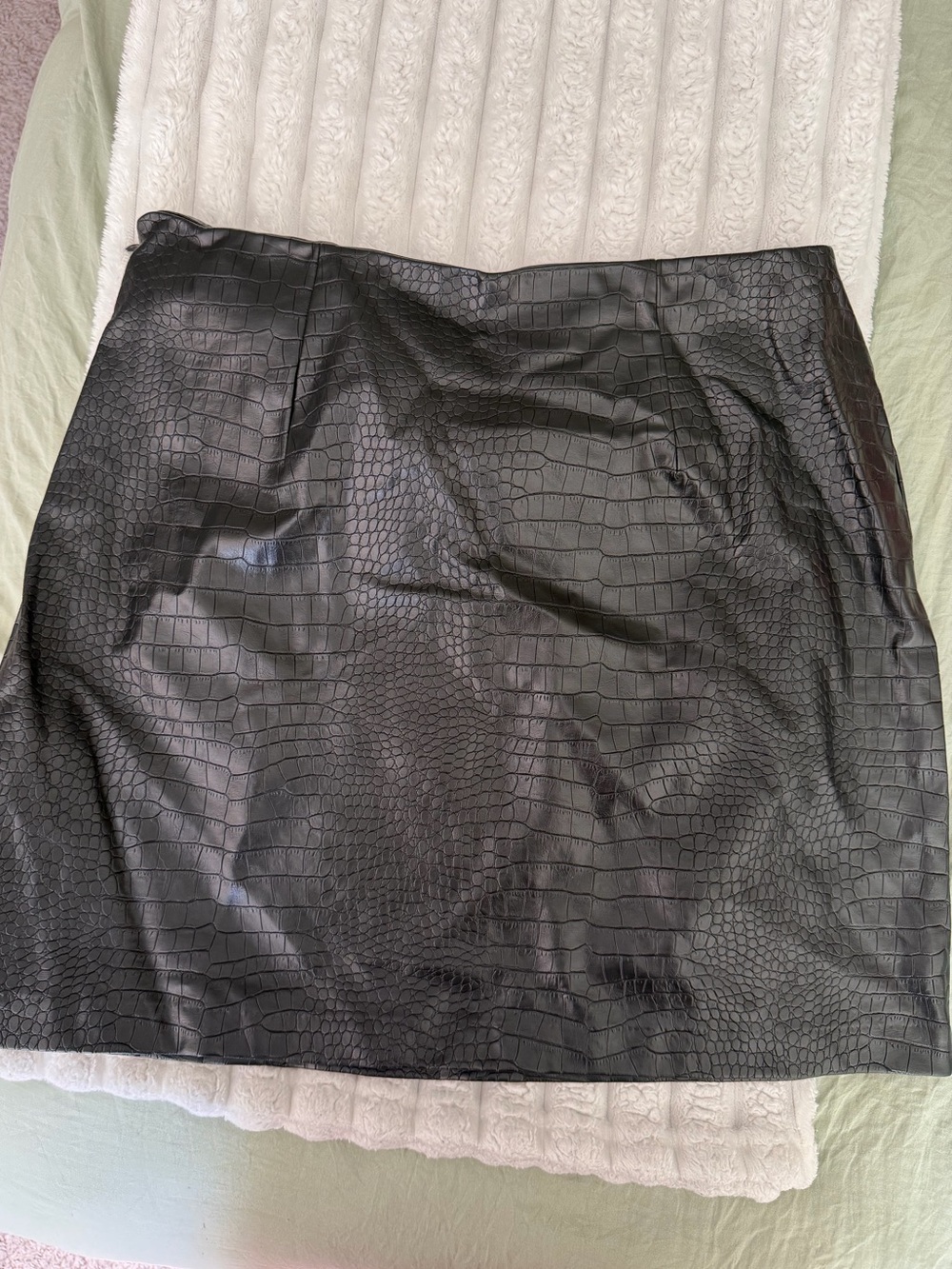 Faux Croc Print Mini Skirt